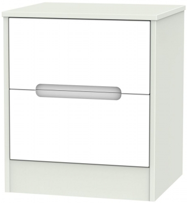 Monaco White And Cashmere 2 Drawer Bedside Cabinet