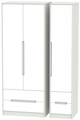 Product photograph of Monaco 3 Door 4 Drawer Tall Wardrobe - White And Kaschmir from Choice Furniture Superstore