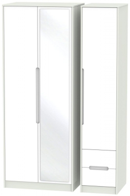 Product photograph of Monaco 3 Door 2 Right Drawer Tall Combi Wardrobe - White And Kaschmir from Choice Furniture Superstore