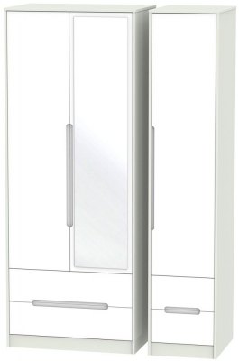 Product photograph of Monaco 3 Door 4 Drawer Tall Combi Wardrobe - White And Kaschmir from Choice Furniture Superstore