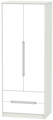 Product photograph of Monaco 2 Door 2 Drawer Tall Wardrobe - White And Kaschmir from Choice Furniture Superstore