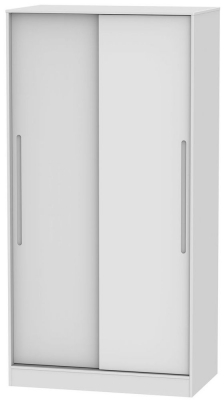 Product photograph of Monaco White 2 Door Sliding Wardrobe from Choice Furniture Superstore