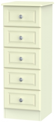 Product photograph of Pembroke Cream 5 Drawer Narrow Chest from Choice Furniture Superstore