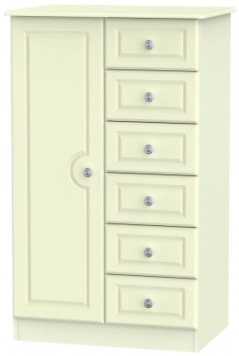 Product photograph of Pembroke Cream 1 Door Midi Wardrobe from Choice Furniture Superstore