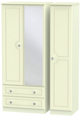 Product photograph of Pembroke Cream 3 Door Combi Wardrobe - 1 Mirror And Lhf 2 Drawers from Choice Furniture Superstore