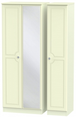 Product photograph of Pembroke Cream 3 Door Tall Triple Wardrobe - 1 Mirror from Choice Furniture Superstore