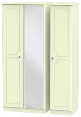 Product photograph of Pembroke Cream 3 Door Triple Wardrobe - 1 Mirror from Choice Furniture Superstore