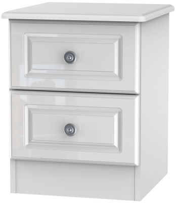 Product photograph of Pembroke White Gloss 2 Drawer Bedside Cabinet from Choice Furniture Superstore