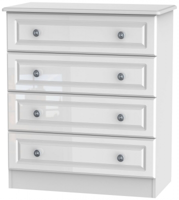 Product photograph of Pembroke White Gloss 4 Drawer Chest from Choice Furniture Superstore