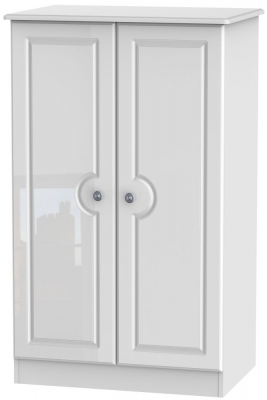 Product photograph of Pembroke White Gloss Midi Wardrobe from Choice Furniture Superstore