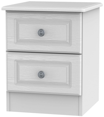 Product photograph of Pembroke White 2 Drawer Bedside Cabinet from Choice Furniture Superstore