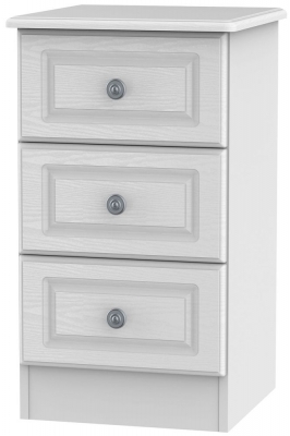 Product photograph of Pembroke White 3 Drawer Beside Cabinet from Choice Furniture Superstore