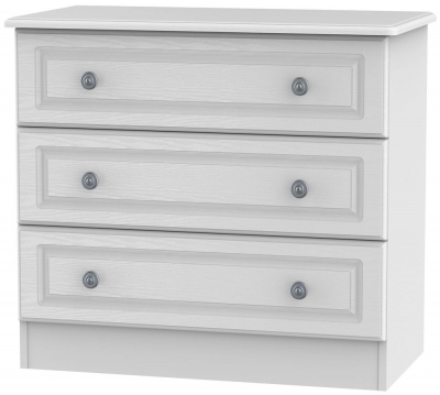 Product photograph of Pembroke White 3 Drawer Small Chest from Choice Furniture Superstore