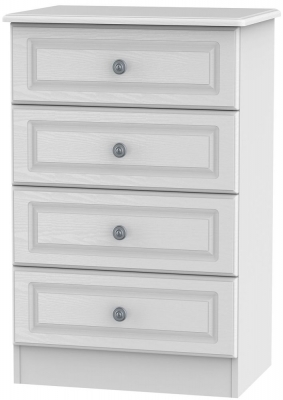 Product photograph of Pembroke White 4 Drawer Midi Chest from Choice Furniture Superstore