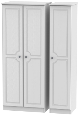 Product photograph of Pembroke White 3 Door Triple Wardrobe from Choice Furniture Superstore