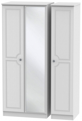 Product photograph of Pembroke White 3 Door Triple Wardrobe - 1 Mirror from Choice Furniture Superstore