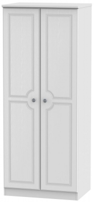 Product photograph of Pembroke White 2 Door Plain Wardrobe from Choice Furniture Superstore