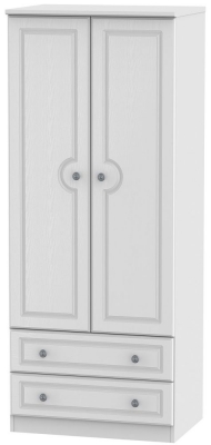 Product photograph of Pembroke White 2 Door 2 Drawer Double Wardrobe from Choice Furniture Superstore