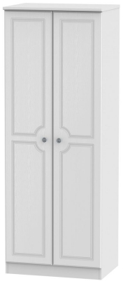 Product photograph of Pembroke White 2 Door Plain Tall Wardrobe from Choice Furniture Superstore