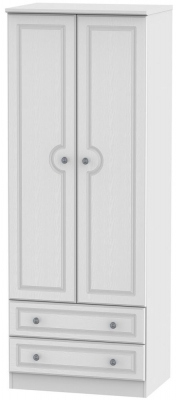 Product photograph of Pembroke White 2 Door 2 Drawer Tall Wardrobe from Choice Furniture Superstore