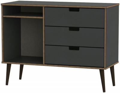 Product photograph of Shanghai Graphite 95cm Tv Unit With Black Wooden Legs from Choice Furniture Superstore