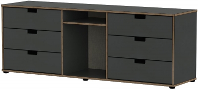 Product photograph of Shanghai Graphite 150cm Tv Unit With Glides Legs from Choice Furniture Superstore