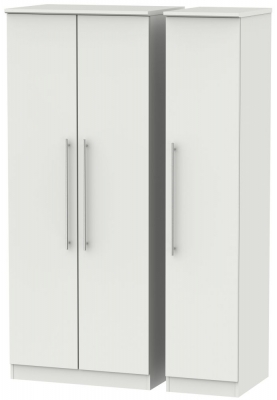 Product photograph of Sherwood Grey 3 Door Triple Wardrobe - 1 Mirror from Choice Furniture Superstore