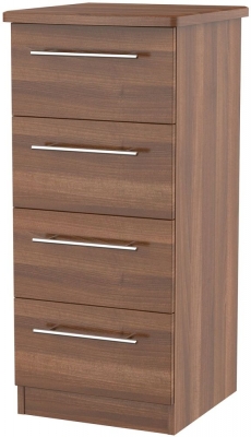 Product photograph of Sherwood Walnut Effect 4 Drawer Narrow Chest from Choice Furniture Superstore