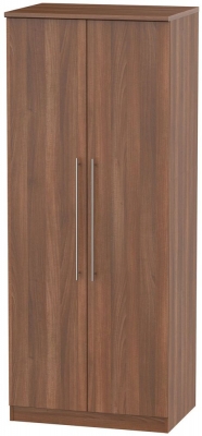 Product photograph of Sherwood Walnut Effect 2 Door Plain Wardrobe from Choice Furniture Superstore