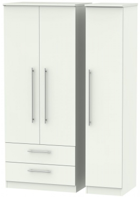 Product photograph of Sherwood Porcelain 3 Door Triple Wardrobe - Lhf 2 Drawers from Choice Furniture Superstore