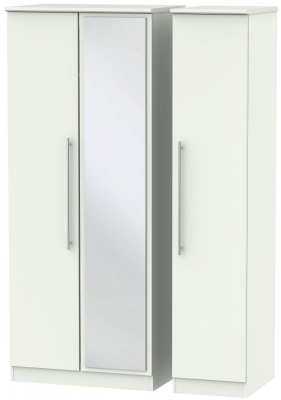 Product photograph of Sherwood Porcelain 3 Door Triple Wardrobe - 1 Mirror from Choice Furniture Superstore