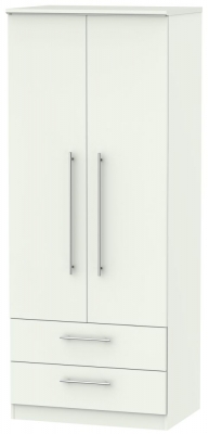 Product photograph of Sherwood Porcelain 2 Door 2 Drawer Double Wardrobe from Choice Furniture Superstore