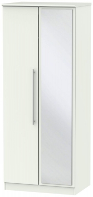 Product photograph of Sherwood Porcelain 2 Door Wardrobe - 1 Mirror from Choice Furniture Superstore