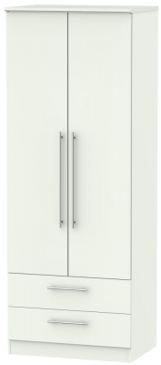 Product photograph of Sherwood Porcelain 2 Door 2 Drawer Tall Wardrobe from Choice Furniture Superstore