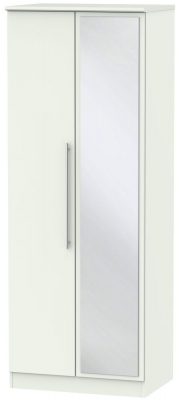 Product photograph of Sherwood Porcelain 2 Door Tall Wardrobe - 1 Mirror from Choice Furniture Superstore