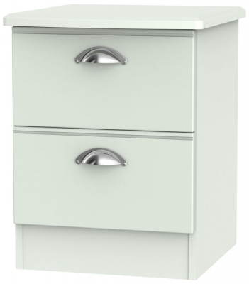 Product photograph of Victoria 2 Drawer Bedside Cabinet - Grey Matt from Choice Furniture Superstore