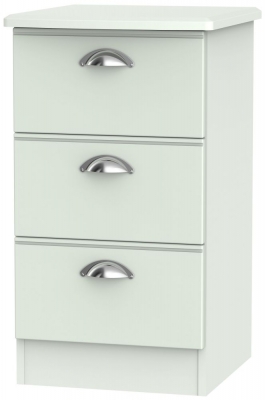 Product photograph of Victoria 3 Drawer Bedside Cabinet - Grey Matt from Choice Furniture Superstore