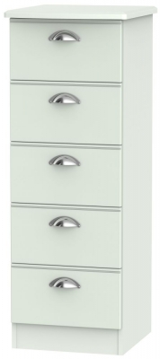 Product photograph of Victoria Grey 5 Drawer Narrow Chest from Choice Furniture Superstore