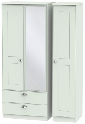 Product photograph of Victoria 3 Door 2 Left Drawer Combi Wardrobe - Grey Matt from Choice Furniture Superstore