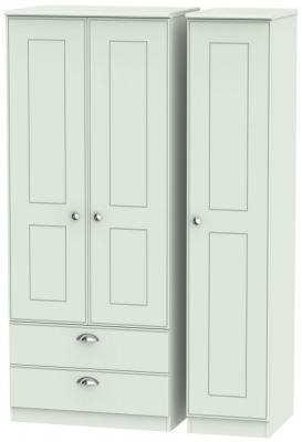 Product photograph of Victoria Grey 3 Door Triple Wardrobe - Lhf 2 Drawers from Choice Furniture Superstore