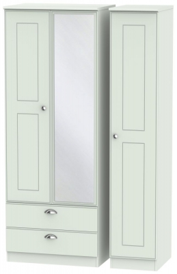 Product photograph of Victoria 3 Door 2 Left Drawer Tall Combi Wardrobe - Grey Matt from Choice Furniture Superstore