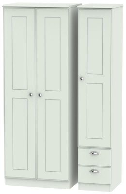 Product photograph of Victoria 3 Door 2 Right Drawer Tall Wardrobe - Grey Matt from Choice Furniture Superstore