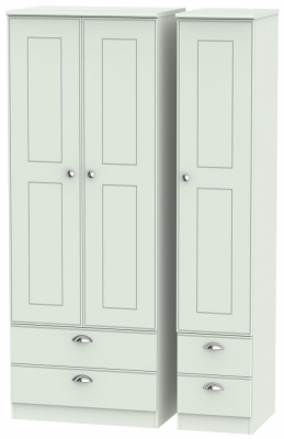 Product photograph of Victoria 3 Door 4 Drawer Tall Wardrobe - Grey Matt from Choice Furniture Superstore