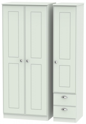 Product photograph of Victoria Grey 3 Door Triple Wardrobe - Rhf 2 Drawers from Choice Furniture Superstore