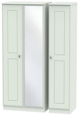 Product photograph of Victoria Grey 3 Door Triple Wardrobe - 1 Mirror from Choice Furniture Superstore