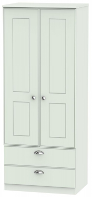 Product photograph of Victoria Grey 2 Door 2 Drawer Double Wardrobe from Choice Furniture Superstore