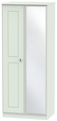 Product photograph of Victoria Grey 2 Door Wardrobe - 1 Mirror from Choice Furniture Superstore