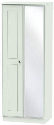 Product photograph of Victoria Grey 2 Door Tall Wardrobe - 1 Mirror from Choice Furniture Superstore