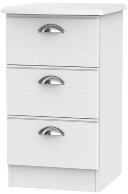 Product photograph of Victoria 3 Drawer Bedside Cabinet from Choice Furniture Superstore