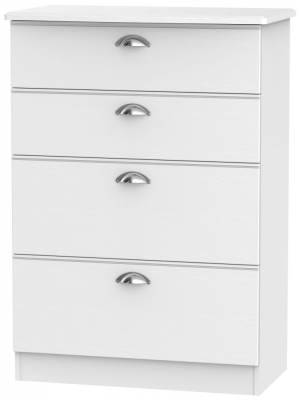 Product photograph of Victoria White 4 Drawer Deep Chest from Choice Furniture Superstore